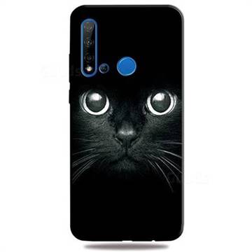 Bearded Feline 3D Embossed Relief Black TPU Cell Phone Back Cover for Huawei nova 5i