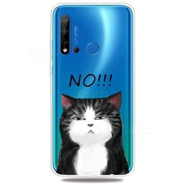 Cat Say No Clear Varnish Soft Phone Back Cover for Huawei nova 5i
