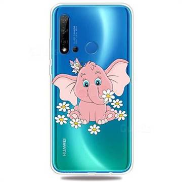 Tiny Pink Elephant Clear Varnish Soft Phone Back Cover for Huawei nova 5i