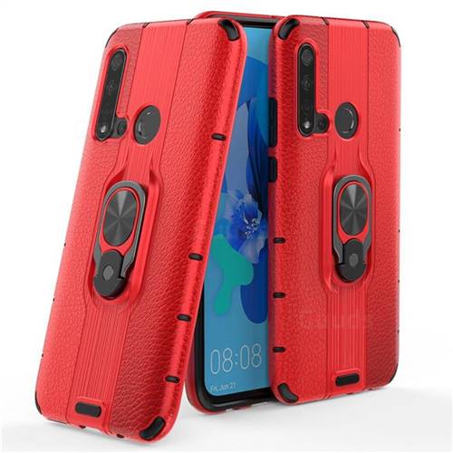 Alita Battle Angel Armor Metal Ring Grip Shockproof Dual Layer Rugged Hard Cover for Huawei nova 5i - Red