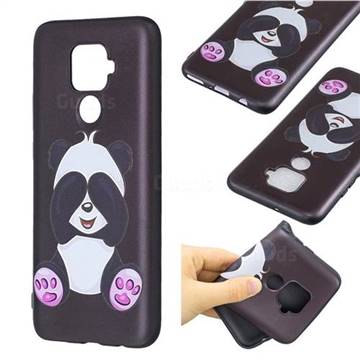 Lovely Panda 3D Embossed Relief Black Soft Back Cover for Huawei nova 5i