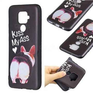 Lovely Pig Ass 3D Embossed Relief Black Soft Back Cover for Huawei nova 5i