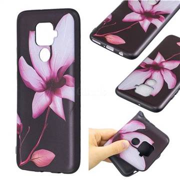 Lotus Flower 3D Embossed Relief Black Soft Back Cover for Huawei nova 5i