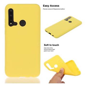 Soft Matte Silicone Phone Cover for Huawei nova 5i - Yellow