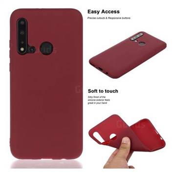 Soft Matte Silicone Phone Cover for Huawei nova 5i - Wine Red