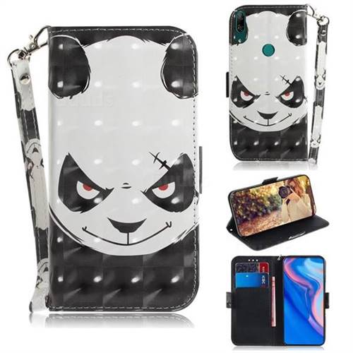 Angry Bear 3D Painted Leather Wallet Phone Case for Huawei nova 5i