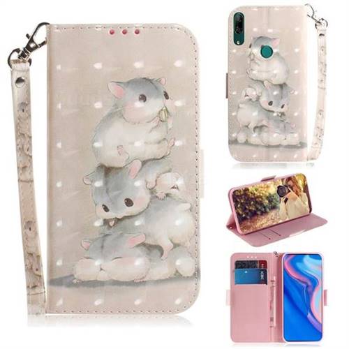 Three Squirrels 3D Painted Leather Wallet Phone Case for Huawei nova 5i