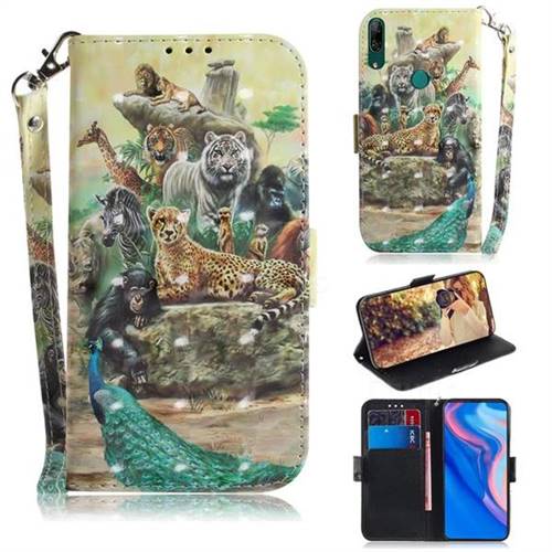 Beast Zoo 3D Painted Leather Wallet Phone Case for Huawei nova 5i