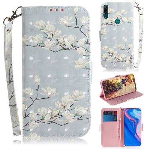 Magnolia Flower 3D Painted Leather Wallet Phone Case for Huawei nova 5i