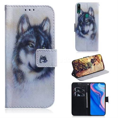 Snow Wolf PU Leather Wallet Case for Huawei nova 5i