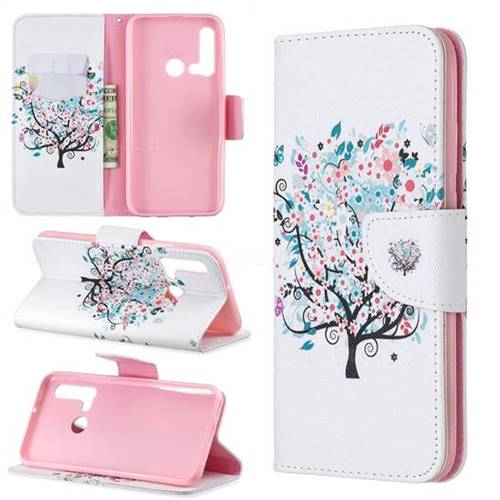 Colorful Tree Leather Wallet Case for Huawei nova 5i