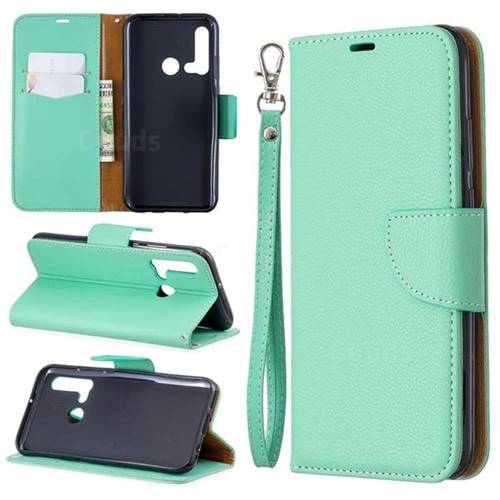 Classic Luxury Litchi Leather Phone Wallet Case for Huawei nova 5i - Green