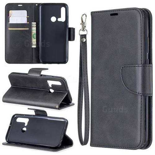 Classic Sheepskin PU Leather Phone Wallet Case for Huawei nova 5i - Black