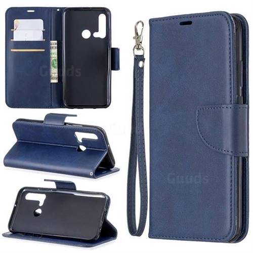 Classic Sheepskin PU Leather Phone Wallet Case for Huawei nova 5i - Blue