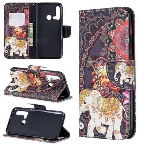 Totem Flower Elephant Leather Wallet Case for Huawei nova 5i