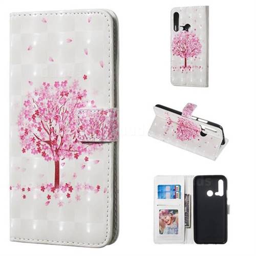 Sakura Flower Tree 3D Painted Leather Phone Wallet Case for Huawei nova 5i