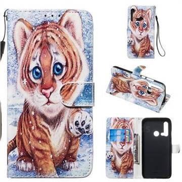 Baby Tiger Smooth Leather Phone Wallet Case for Huawei nova 5i