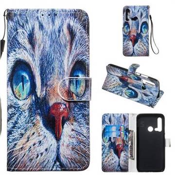 Blue Cat Smooth Leather Phone Wallet Case for Huawei nova 5i - Huawei ...