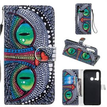 Cute Owl Smooth Leather Phone Wallet Case for Huawei nova 5i