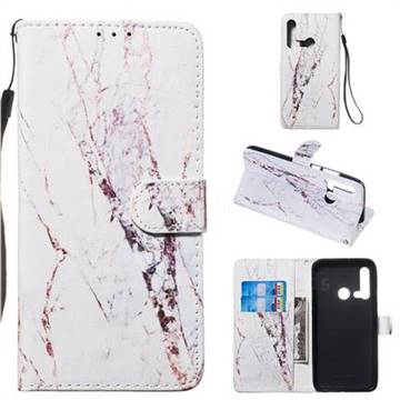 White Marble Smooth Leather Phone Wallet Case for Huawei nova 5i