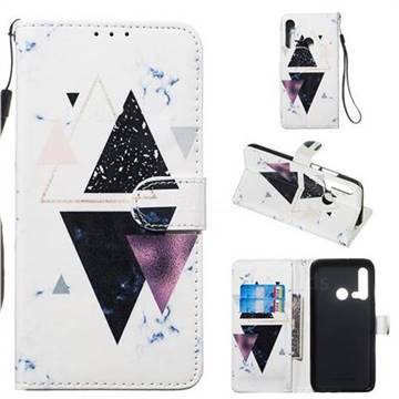 Triangle Marble Smooth Leather Phone Wallet Case for Huawei nova 5i