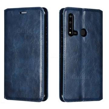 Retro Slim Magnetic Crazy Horse PU Leather Wallet Case for Huawei nova 5i - Blue