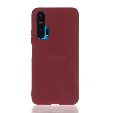Soft Matte Silicone Phone Cover for Huawei nova 6 - Wine Red