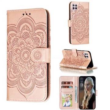 Intricate Embossing Datura Solar Leather Wallet Case for Huawei nova 6 SE - Rose Gold