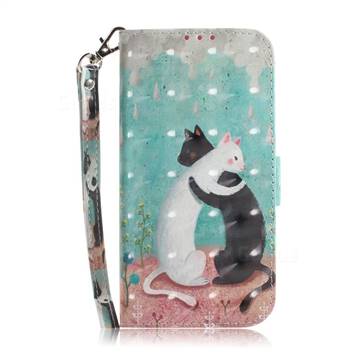 Mysterie Botanist Wijzerplaat Black and White Cat 3D Painted Leather Wallet Phone Case for Huawei nova 6  SE - Huawei Nova 6 SE Cases - Guuds