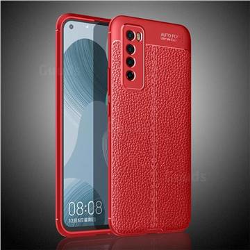 Luxury Auto Focus Litchi Texture Silicone TPU Back Cover for Huawei nova 7 5G - Red