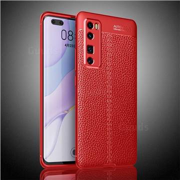Luxury Auto Focus Litchi Texture Silicone TPU Back Cover for Huawei nova 7 Pro 5G - Red