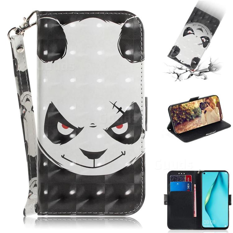 Angry Bear 3D Painted Leather Wallet Phone Case for Huawei nova 7i