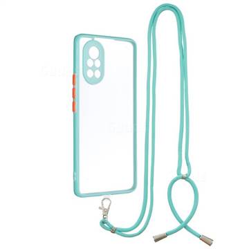 Necklace Cross-body Lanyard Strap Cord Phone Case Cover for Huawei nova 8 - Blue