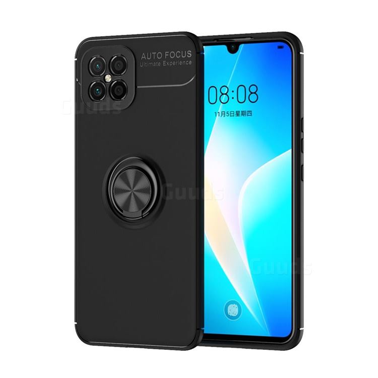 Auto Focus Invisible Ring Holder Soft Phone Case for Huawei nova 8 SE - Black