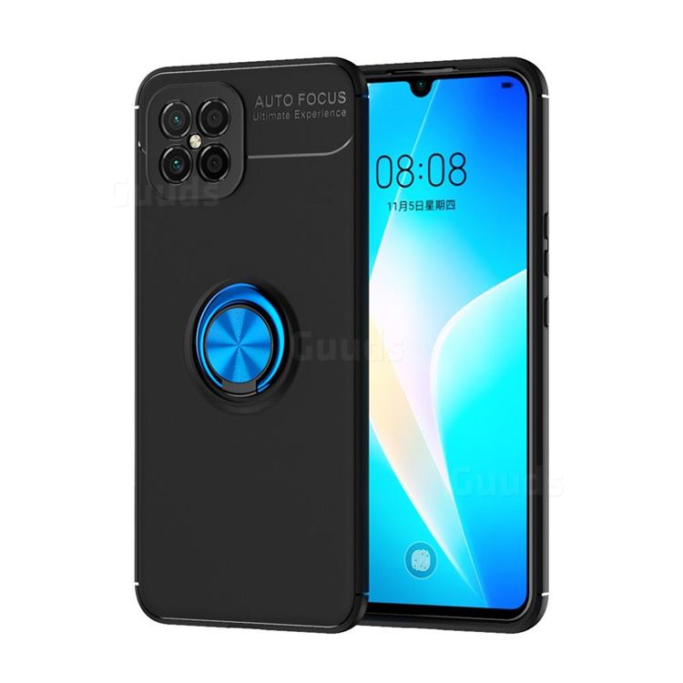 Auto Focus Invisible Ring Holder Soft Phone Case for Huawei nova 8 SE - Black Blue