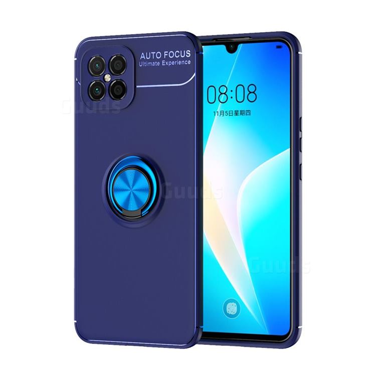 Auto Focus Invisible Ring Holder Soft Phone Case for Huawei nova 8 SE - Blue