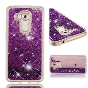Dynamic Liquid Glitter Quicksand Sequins TPU Phone Case for Huawei Nova Plus - Purple