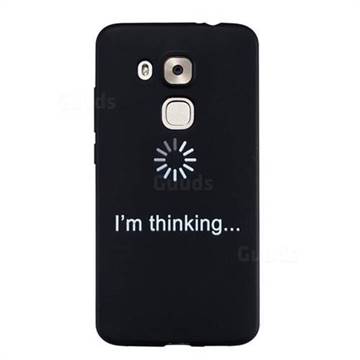 Thinking Stick Figure Matte Black TPU Phone Cover for Huawei Nova Plus