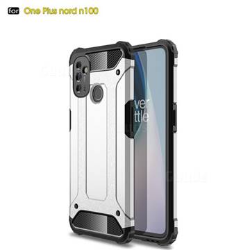King Kong Armor Premium Shockproof Dual Layer Rugged Hard Cover for OnePlus Nord N100 - White
