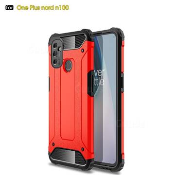 King Kong Armor Premium Shockproof Dual Layer Rugged Hard Cover for OnePlus Nord N100 - Big Red