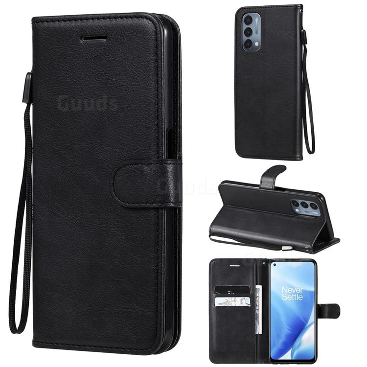Retro Greek Classic Smooth PU Leather Wallet Phone Case for OnePlus Nord N200 5G - Black