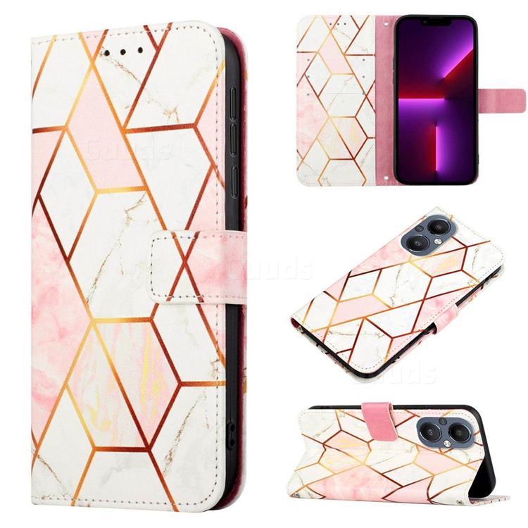 Pink White Marble Leather Wallet Protective Case for OnePlus Nord N20 5G