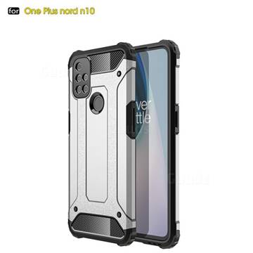 King Kong Armor Premium Shockproof Dual Layer Rugged Hard Cover for OnePlus Nord N10 5G - White