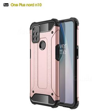King Kong Armor Premium Shockproof Dual Layer Rugged Hard Cover for OnePlus Nord N10 5G - Rose Gold