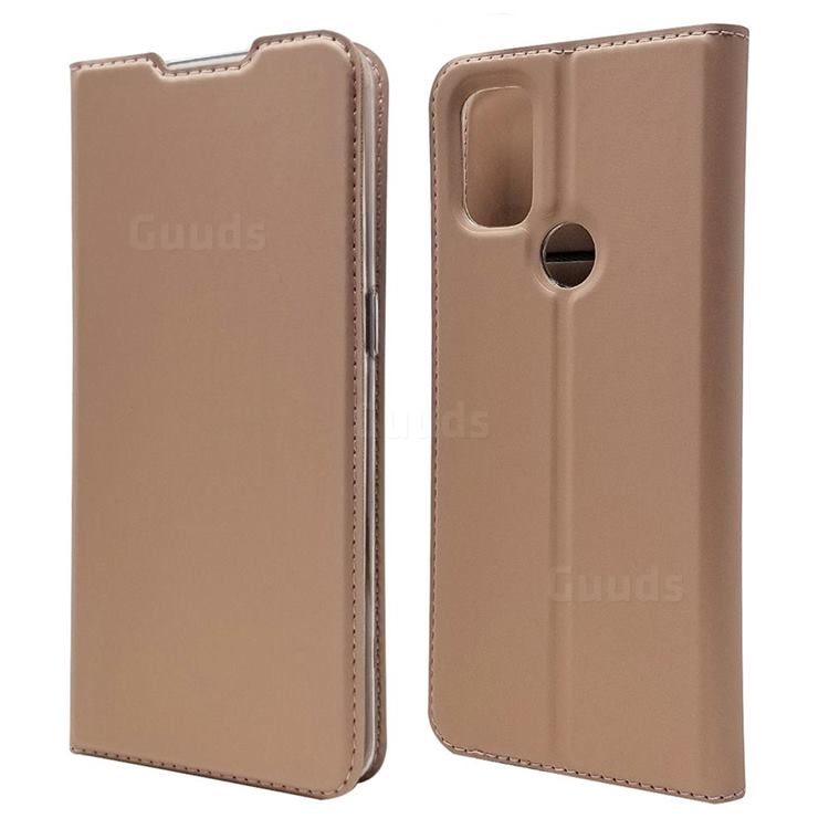 Ultra Slim Card Magnetic Automatic Suction Leather Wallet Case for OnePlus Nord N10 5G - Rose Gold