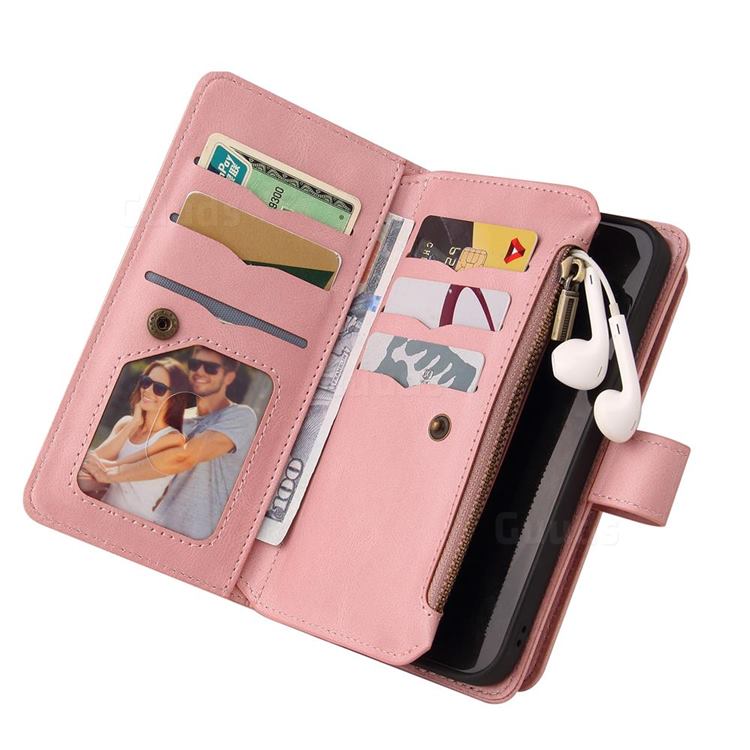 Compatible con Oneplus Nord 2 5g Funda de cuero Gooss Mandala Magnetic Flip  Wallet Case Protección a prueba de golpes - Oro rosa