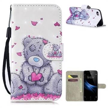 Love Panda 3D Painted Leather Wallet Phone Case for Oppo A39