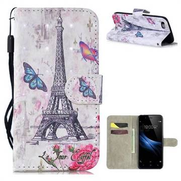 Paris Tower 3D Painted Leather Wallet Phone Case for Oppo A39