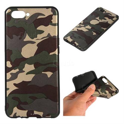 Camouflage Soft TPU Back Cover for Oppo A3s (Oppo A5) - Gold Green