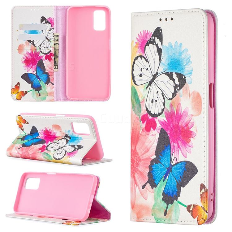 Flying Butterflies Slim Magnetic Attraction Wallet Flip Cover for Oppo A52